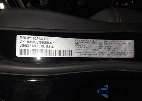 2025 Dodge Durango R/T Plus Awd from USA, damaged, VIN 1C4SDJCT0SC558327